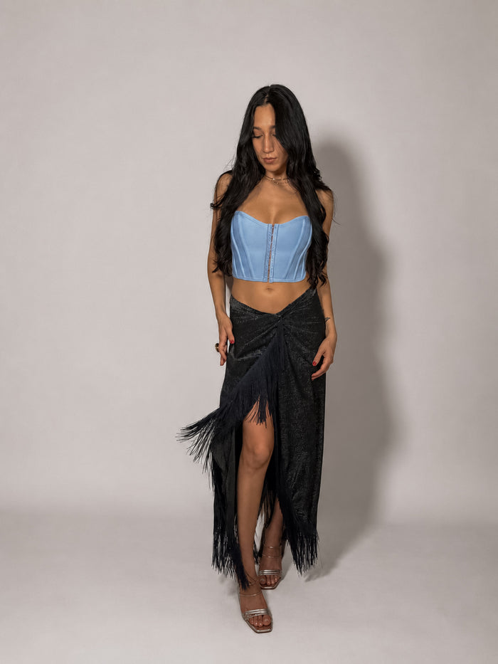 THE NOIR FRINGE SKIRT