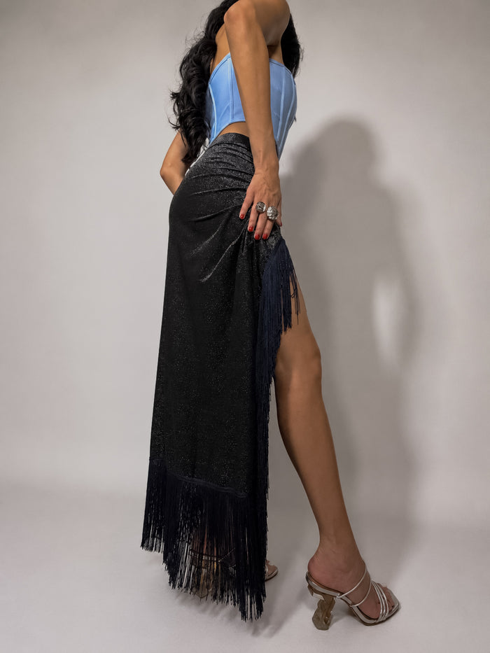 THE NOIR FRINGE SKIRT