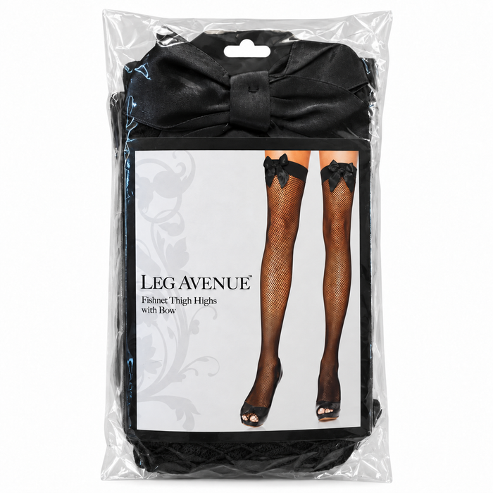 BOW FISHNET THIGH-HIGHS