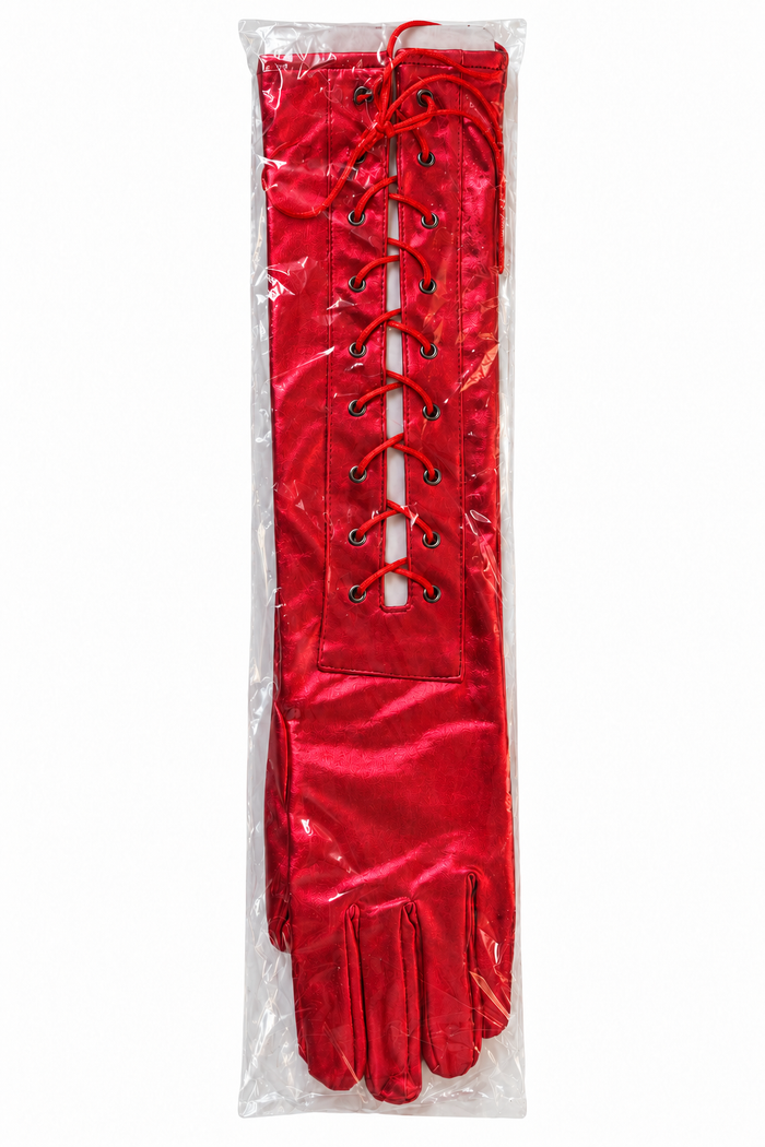 METALLIC LACE-UP GLOVES