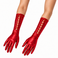 METALLIC LACE-UP GLOVES